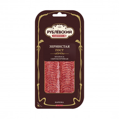 17723 Зернистая полусухая, с/к, газ, серв. нарезка, 80г (РК)