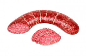 Продукт мясной изделие колбасное с/к полусух. "Пикантная Загорская"(синюга) в/у Козелки