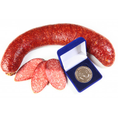 Продукт мясной изделие колбасное с/к полусух. "Салями Пражская"(синюга) в/у Козелки