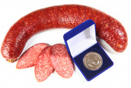 Продукт мясной изделие колбасное с/к полусух. "Салями Пражская"(синюга) в/у Козелки