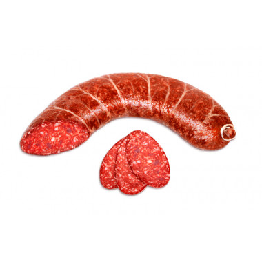 Продукт мясной, изделие колбасное сырокопченое полусухое:с/к Чоризо в/у в синюге Козелки