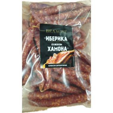 Колбаски Велмит с/к Иберика со вкусом хамона, вес (1000г*4шт)