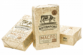 Масло сладкосливочное несоленое "Боговарово 82,5% Премиум 0,17 кг (16 шт)  (Кострома)