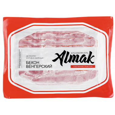 Бекон Венгерский копчено-вареный нарезка 400 гр (Альмак)