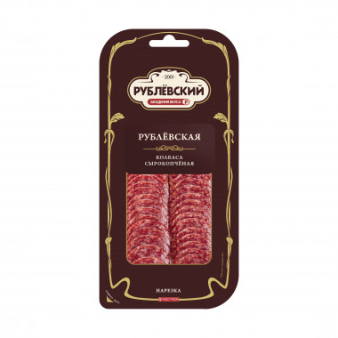 17724 Рублевская полусухая, с/к, газ, серв. нарезка, 80г (РК)