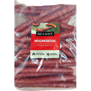 Колбаски Велмит с/к Мексиканские, вес (1000г*4шт)