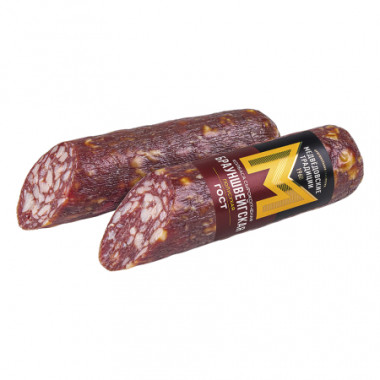 Брауншвейгская колбаса с/к.полусух.прод.мясн.кат.А( в порц.нарезке упак..под вак)  0,2 кг ООО "ММК"