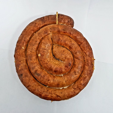 Продукт мясной , изделие колбасное с/к полусухое "Колбаса с Брусникой" в/у (салями) (Козелки)