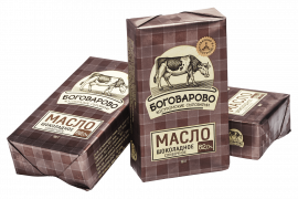 Масло сливочное ШОКОЛАДНОЕ "Боговарово", м.д.ж. 62% 0,18 кг  шт (Кострома)