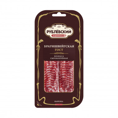 17719 Брауншвейгская полусухая, с/к, газ, серв. нарезка, 80г (РК)
